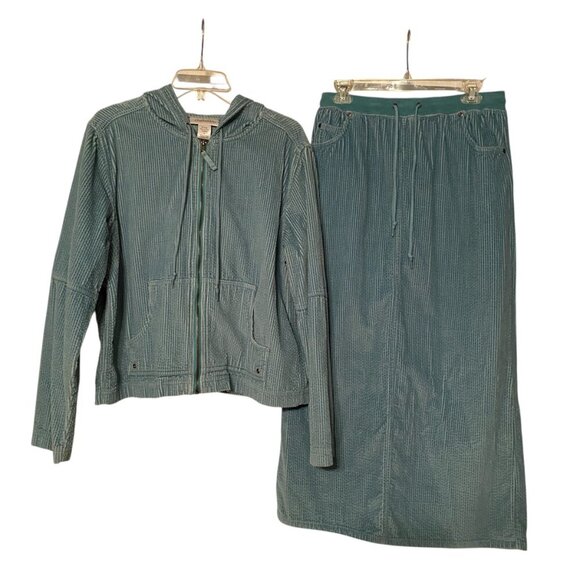 Chadwicks Jackets & Blazers - CHADWICK'S 2pc Corduroy Jacket/Skirt with Hood and pockets Teal Size L/10